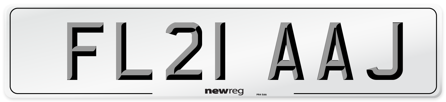 FL21 AAJ Number Plate from New Reg